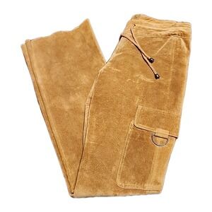 Vintage Wilson's Leather Maxima Size 2 Tan Suede Pants With Cargo Pockets